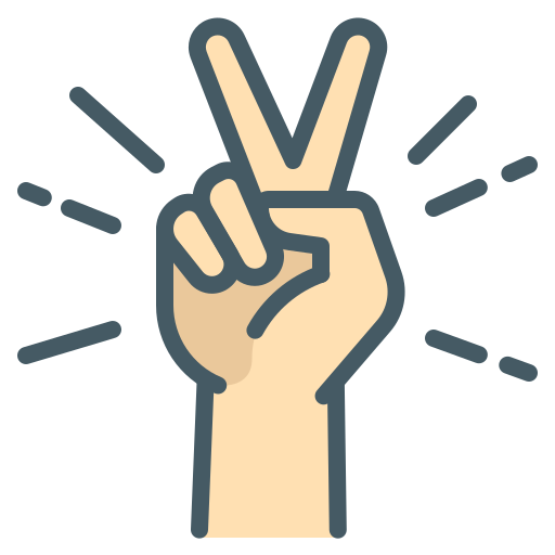 two fingers fingers victory peace hand icon 218789