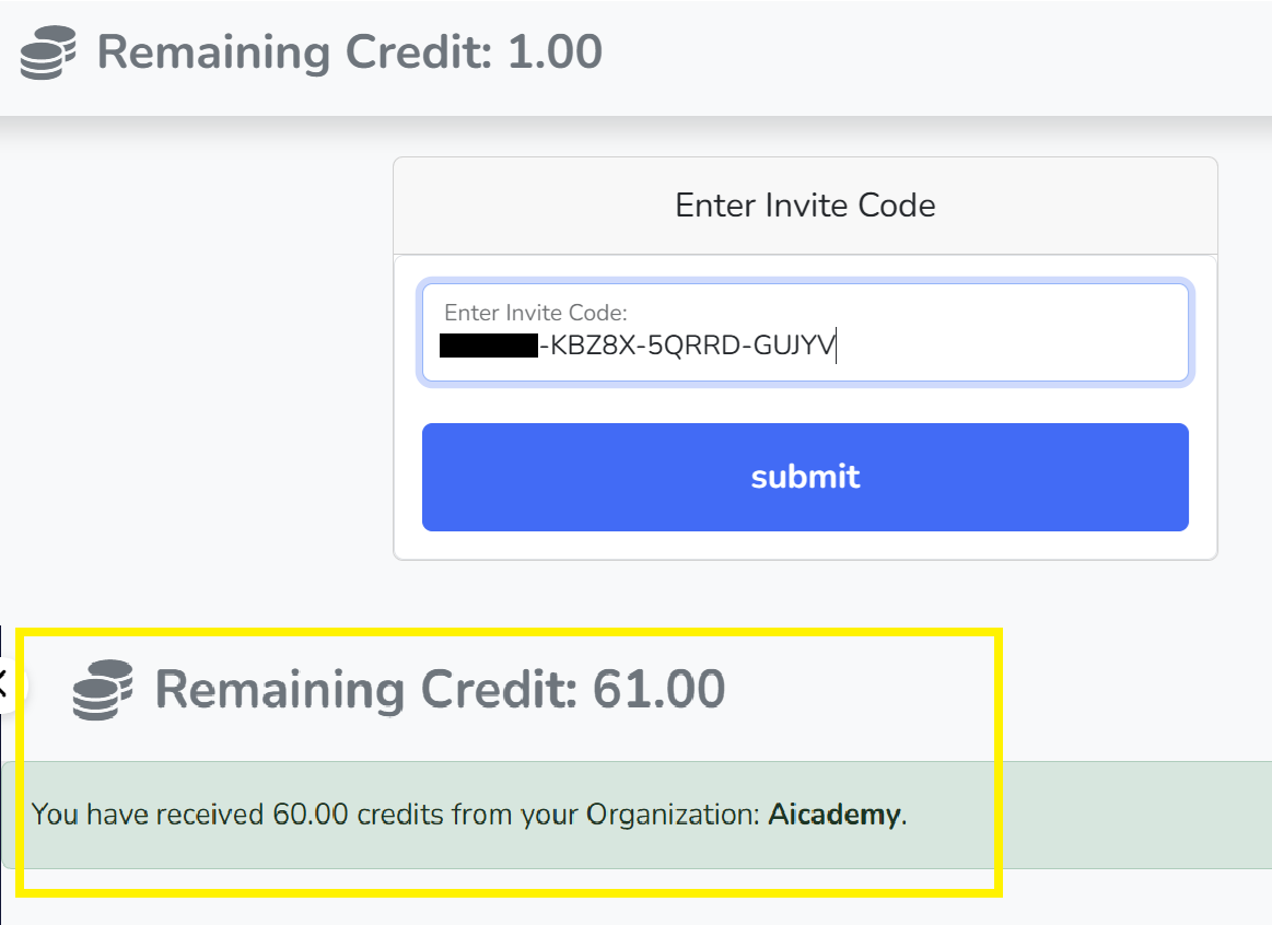 Aicademy Cloud Platform 雲端平台 10 redeem successful
